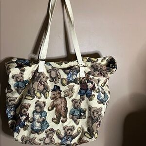 😄Teddy Bear Tote/carpet Bag Purse Large